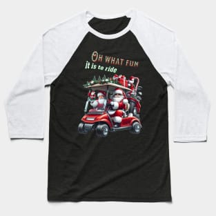 Christmas Santa Golf Cart Baseball T-Shirt